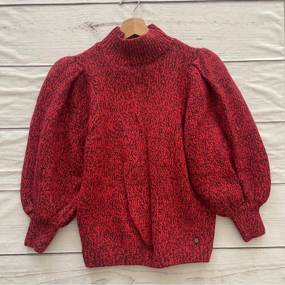 Ted Baker London Red Cowl Neck Sweater with Dramatic Sleeves